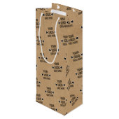 簡単カスタムロゴパタフェイクーン素朴ブラウンクラフト ワインギフトバッグ (裏面アングル)