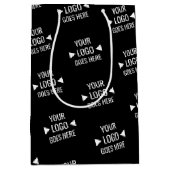 簡単カスタム企業のビジネスロゴパターン ミディアムペーパーバッグ (正面)