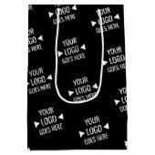 簡単カスタム企業のビジネスロゴパターン ミディアムペーパーバッグ (裏面)