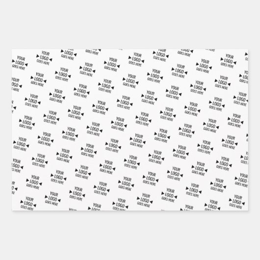 簡単カスタム企業のビジネスロゴパターン ラッピングペーパーシート (正面3)