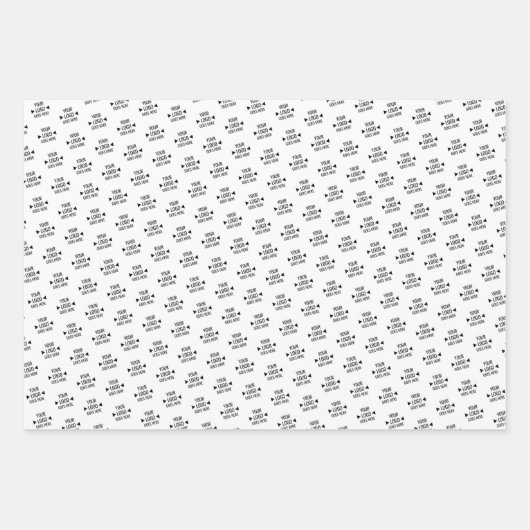 簡単カスタム企業のビジネスロゴパターン ラッピングペーパーシート (正面2)