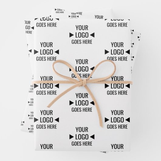 簡単カスタム企業のビジネスロゴパターン ラッピングペーパーシート (インサイチュ)