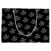 簡単カスタム企業のビジネスロゴパターン ラージペーパーバッグ (裏面)