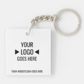 簡単カスタム企業のビジネスロゴ キーホルダー (裏面)