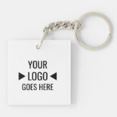 簡単カスタム企業のビジネスロゴ キーホルダー (裏面)