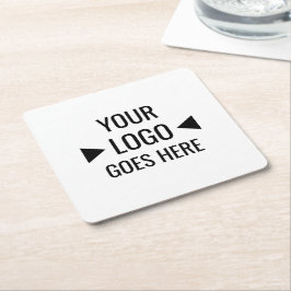 簡単カスタム企業のビジネスロゴ スクエアペーパーコースター