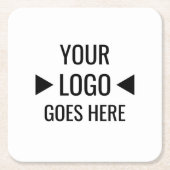 簡単カスタム企業のビジネスロゴ スクエアペーパーコースター (正面)