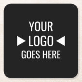 簡単カスタム企業のビジネスロゴ スクエアペーパーコースター (正面)