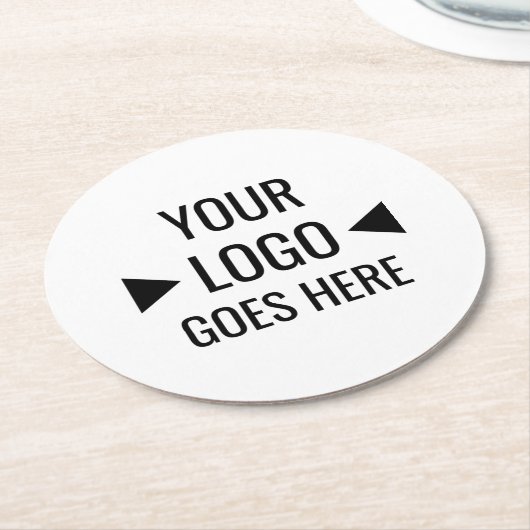 簡単カスタム企業のビジネスロゴ ラウンドペーパーコースター (アングル)