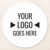 簡単カスタム企業のビジネスロゴ ラウンドペーパーコースター (正面)