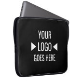 簡単カスタム企業のビジネスロゴ ラップトップスリーブ (正面右)