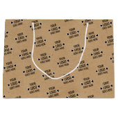 簡単カスタム企業のビジネスロゴ ラージペーパーバッグ (正面)