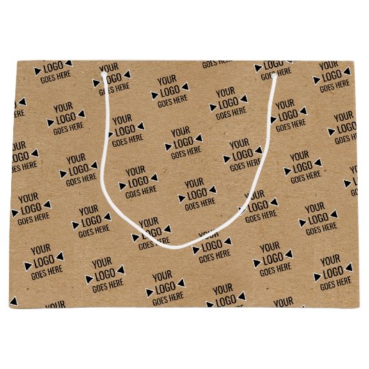 簡単カスタム企業のビジネスロゴ ラージペーパーバッグ (正面)