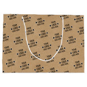 簡単カスタム企業のビジネスロゴ ラージペーパーバッグ (裏面)