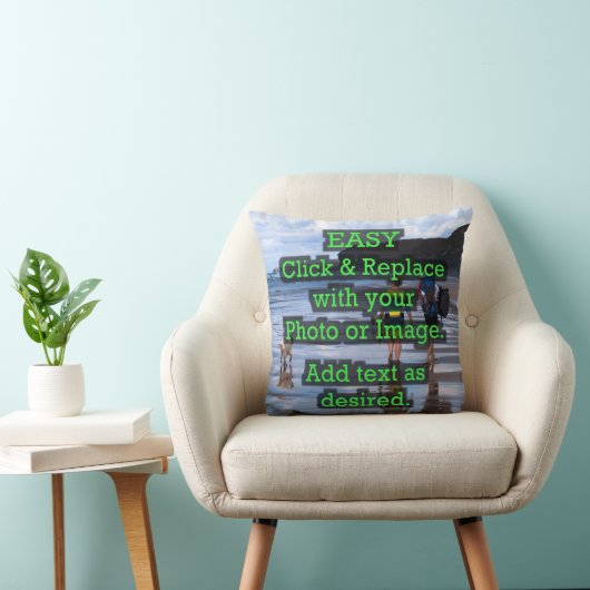 簡単クリックとイメージを置き換えて独自のイメージを作成 クッション (椅子)