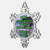 簡単クリックとイメージを置き換えて独自のイメージを作成 スノーフレークピューターオーナメント (右)