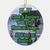 簡単クリックとイメージを置き換えて独自のイメージを作成 セラミックオーナメント (左)