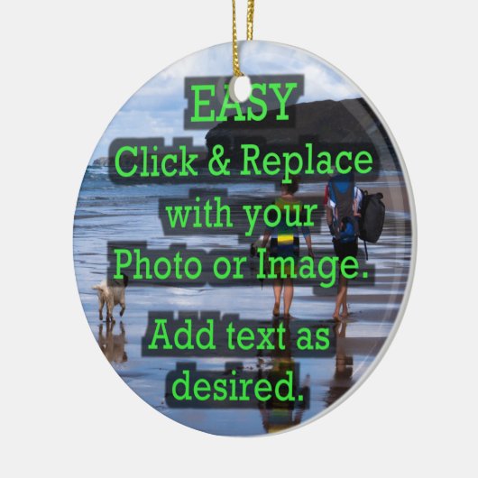 簡単クリックとイメージを置き換えて独自のイメージを作成 セラミックオーナメント (左)