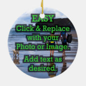 簡単クリックとイメージを置き換えて独自のイメージを作成 セラミックオーナメント (裏面)