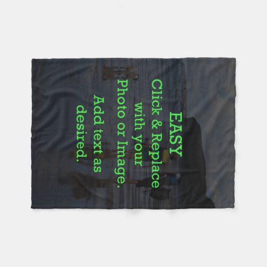 簡単クリックとイメージを置き換えて独自のイメージを作成 フリースブランケット (正面(横))