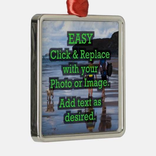 簡単クリックとイメージを置き換えて独自のイメージを作成 メタルオーナメント (右)