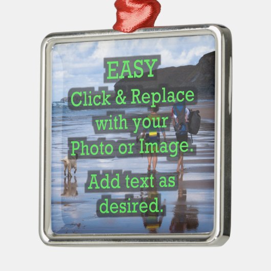 簡単クリックとイメージを置き換えて独自のイメージを作成 メタルオーナメント (左)