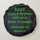 簡単クリックとイメージを置き換えて独自のイメージを作成 ラウンドクッション (裏面)