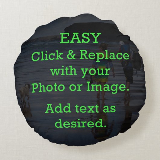 簡単クリックとイメージを置き換えて独自のイメージを作成 ラウンドクッション (裏面)