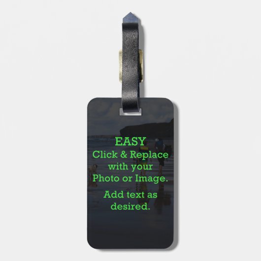 簡単クリックとイメージを置き換えて独自のイメージを作成 ラゲッジタグ (裏面縦)