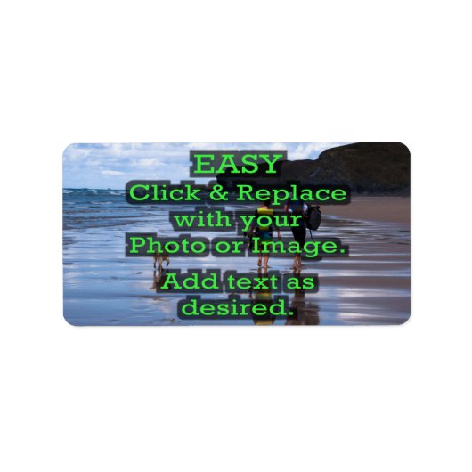 簡単クリックとイメージを置き換えて独自のイメージを作成 ラベル (正面)