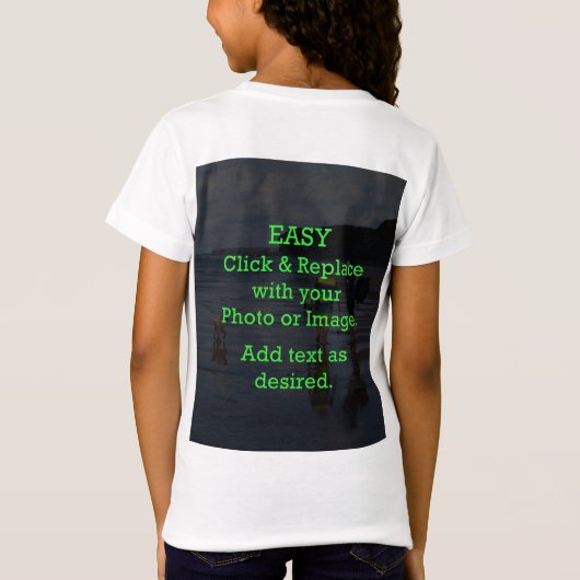 簡単クリックとイメージを置き換えて独自のイメージを作成 Tシャツ (裏面)