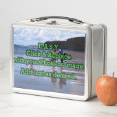 簡単クリックと写真の置き換え メタルランチボックス (インサイチュ)