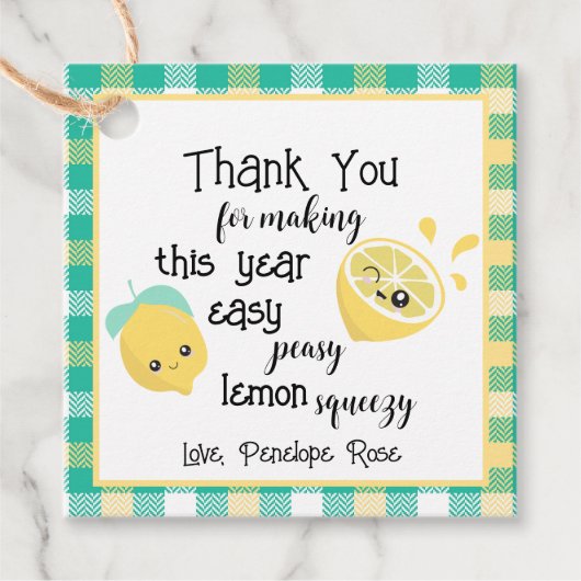 簡単シーズリーレモンスキージー先生サンキューユーラベル フェイバータグ (正面)