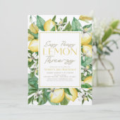 簡単シーズリーレモンスリージーシトラスサードバースデー 招待状 (スタンド正面)