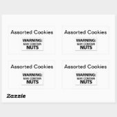 簡単スティック警告標識Cookieにナットが含まれる場合がある 長方形シール (シート)