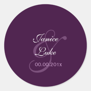 簡単テンプレートシール/紫/プラム ラウンドシール