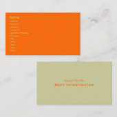 簡単テンプレート、プレーンオレンジ 名刺 (正面/裏面)