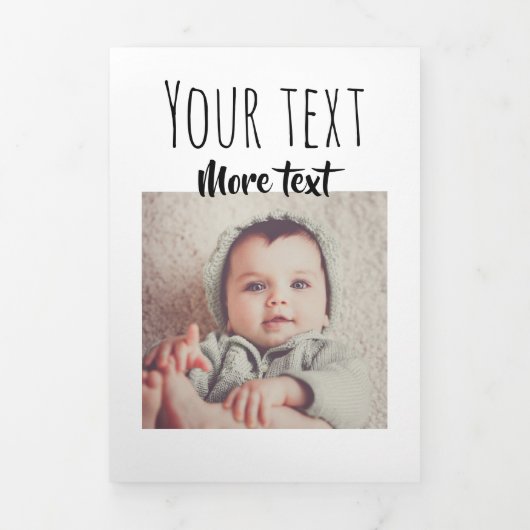 簡単デザインA 15フォトコラージュパーソナライズされたカスタム 三つ折りクリスマスカード (カバー)