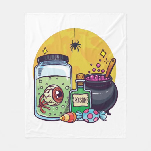 簡単ハロウィーンの衣装ハロウィンムード フリースブランケット (正面)