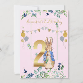 簡単パーソナライズ第2誕生日ピーターうさぎ 招待状