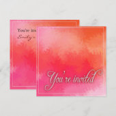 簡単パーティーまたは/ブライダルシャワーテンプレート 招待状 (正面/裏面)