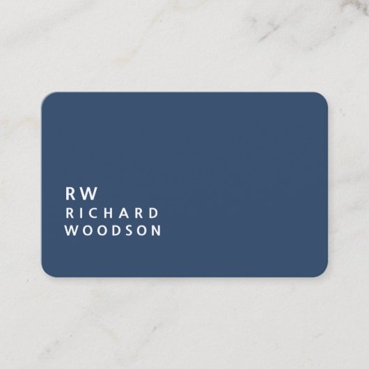 簡単ブランディング深いダークグレーブルーモダンフォント 名刺 (正面)