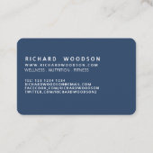簡単ブランディング深いダークグレーブルーモダンフォント 名刺 (裏面)