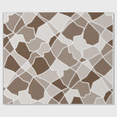 簡単モノクロ幾何コントラストランダムシェイプ ラッピングペーパー (フラット)