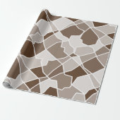 簡単モノクロ幾何コントラストランダムシェイプ ラッピングペーパー (アンロールド)