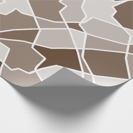 簡単モノクロ幾何コントラストランダムシェイプ ラッピングペーパー (角)