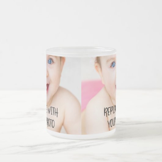 簡単ユニークデザインの一つパーソナライズされた フロストグラスマグカップ (中央)