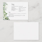 簡単ユーカリ葉の現金バー&シャトルバス エンクロージャーカード (正面/裏面)