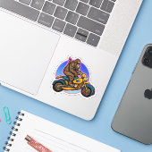 簡単ライダーオートバイパパサスカッチ シール (ノートパソコンとiPhone)