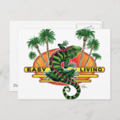 簡単リビングリザードオンビーチポストカード ポストカード (正面/裏面)